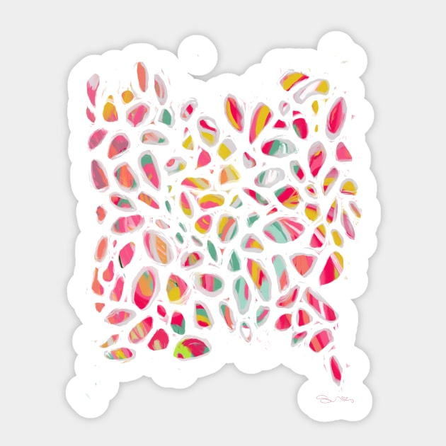 Carnival Drops No. 1: the 1st Piece to a Brightly Colored Abstract Art Series Sticker by AdrienneSmith.Artist